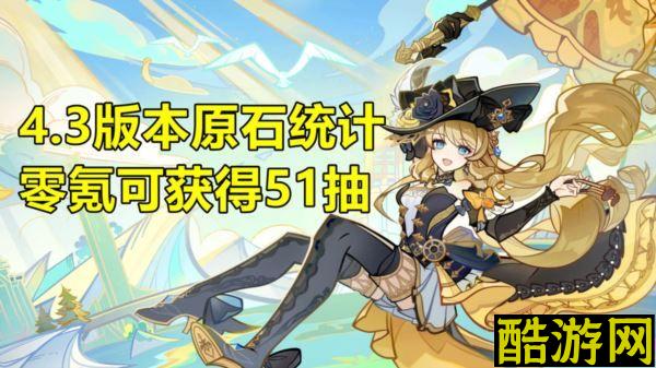 原神4.3版本原石有多少 免费抽卡资源统计攻略